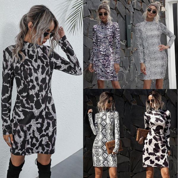 casual dresses women leisure club wear long sleeve turtleneck leopard snake printed slim bottoming short dress, Black;gray
casual dresses women leisure club wear long sleeve turtleneck leopard snake printed slim bottoming short dress, Black;gray