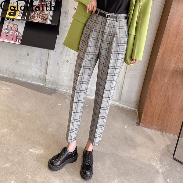 colorfaith new spring autumn women pencil pants plaid high waist pocket korean style checkered ankle-length pants p1020 210319, Black;white
colorfaith new spring autumn women pencil pants plaid high waist pocket korean style checkered ankle-length pants p1020 210319, Black;white