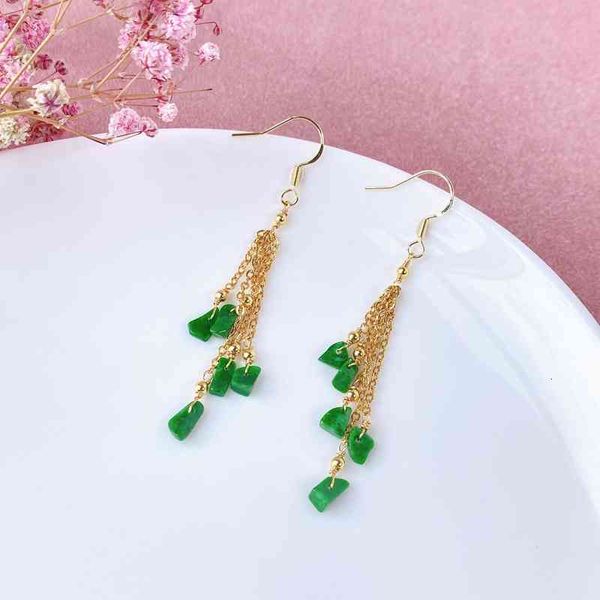 earrings charms antique jade 14k gold fashion tassel women's style chinese temperament live broadcast goods, Golden
earrings charms antique jade 14k gold fashion tassel women's style chinese temperament live broadcast goods, Golden