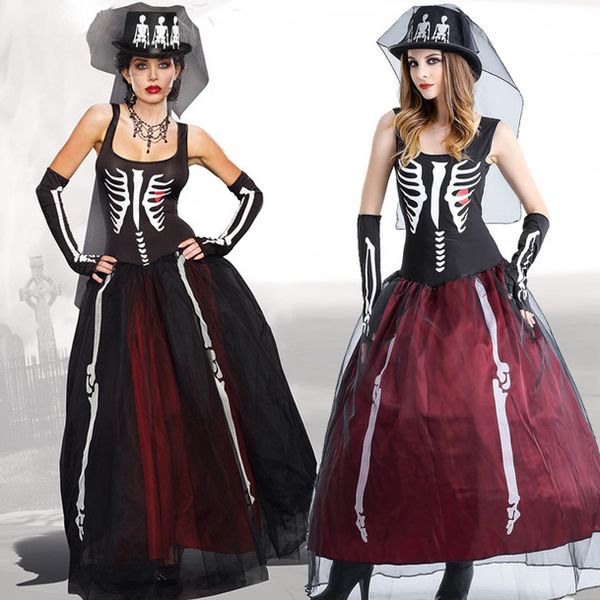 split size halloween costume skeleton costume devil ghost bride ghost festival costume_rw, Black;red
split size halloween costume skeleton costume devil ghost bride ghost festival costume_rw, Black;red