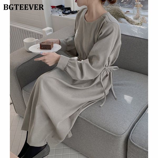 dresses 2021 casual chic women long sleeve solid spring new elegant o-neck lace-up slim waist female a-line dress vestidos hcop, Black;gray
dresses 2021 casual chic women long sleeve solid spring new elegant o-neck lace-up slim waist female a-line dress vestidos hcop, Black;gray