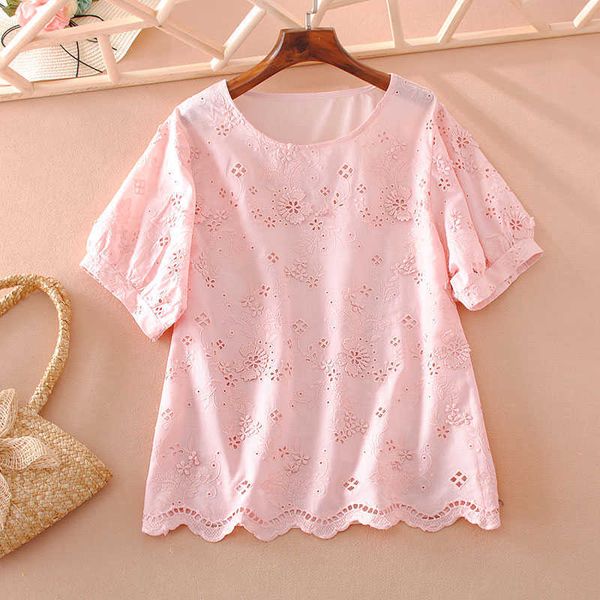 vanovich short-sleeved women blouses and wild fashionround neck solid color embroidered summer 210615, White
vanovich short-sleeved women blouses and wild fashionround neck solid color embroidered summer 210615, White