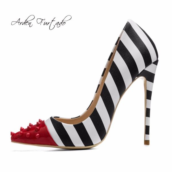 arden furtado 2021 spring fashion rivets high heels 12cm stilettos slip on pumps striped party shoes lady 45 dress, Black
arden furtado 2021 spring fashion rivets high heels 12cm stilettos slip on pumps striped party shoes lady 45 dress, Black