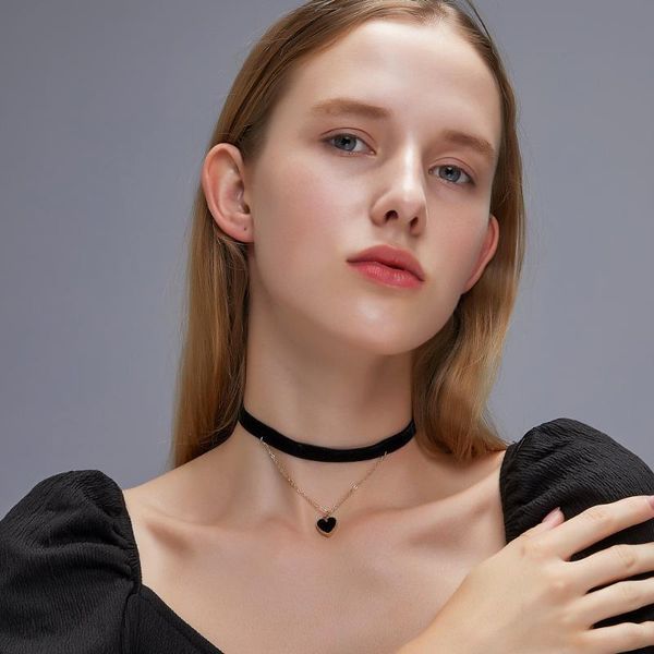 chains simple gothic heart pendant necklace gold color neck chain flannel choker women jewelry gifts fashion collar, Silver
chains simple gothic heart pendant necklace gold color neck chain flannel choker women jewelry gifts fashion collar, Silver