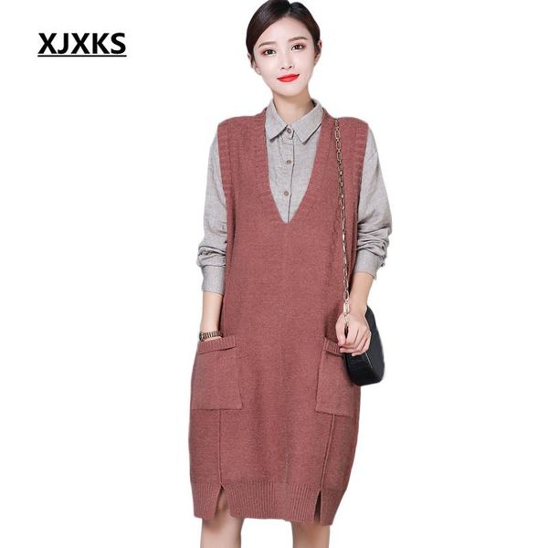 women's vests xjxks fashion v-neck women long vest 2021 spring large size comfortable wool knitted sleeveless sweater pullover, Black;white
women's vests xjxks fashion v-neck women long vest 2021 spring large size comfortable wool knitted sleeveless sweater pullover, Black;white