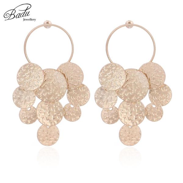 badu exaggerated big metal earring golden round metallic punk vintage women earrings fashion jewelry christmas wholesale dangle & chandelier, Silver
badu exaggerated big metal earring golden round metallic punk vintage women earrings fashion jewelry christmas wholesale dangle & chandelier, Silver