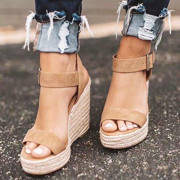 sandals kancool summer women's wedge platform buckle strap open toe high heel female snake pattern heeled shoes plus size 35-43, Black
sandals kancool summer women's wedge platform buckle strap open toe high heel female snake pattern heeled shoes plus size 35-43, Black
