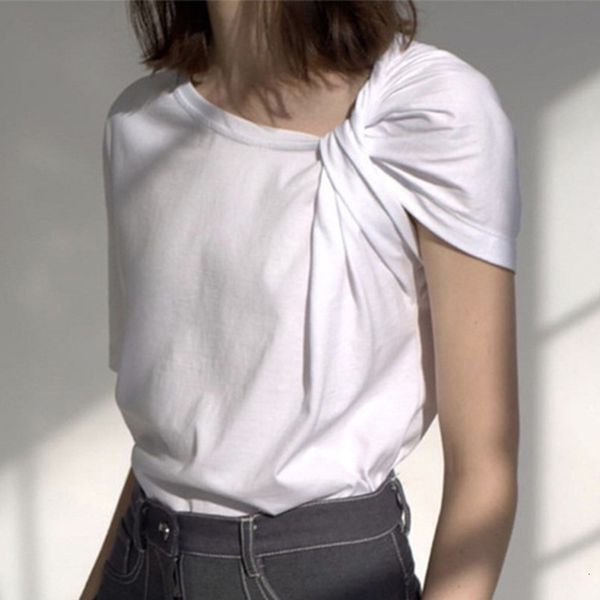women's t-shirt short sleeve irregular tshirt bowtie twisted skew collar black white woman summer casual solid female 7ne9
women's t-shirt short sleeve irregular tshirt bowtie twisted skew collar black white woman summer casual solid female 7ne9