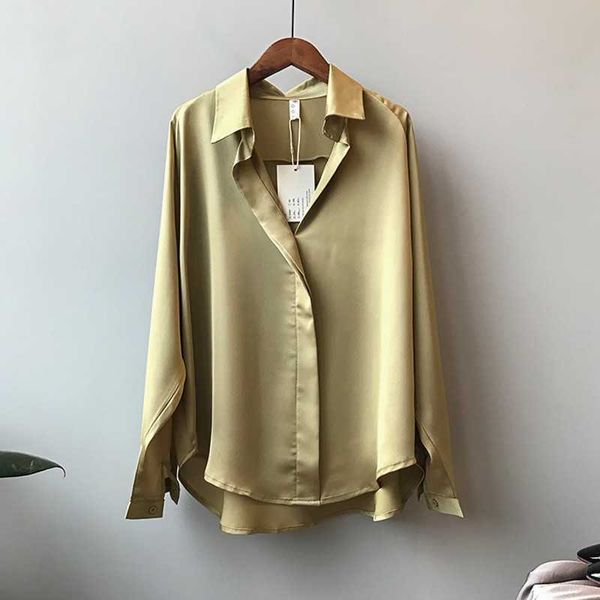spring women korean fashion long sleeves satin blouse vintage femme v neck street shirts elegant imitation silk 210601, White
spring women korean fashion long sleeves satin blouse vintage femme v neck street shirts elegant imitation silk 210601, White