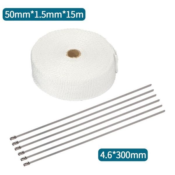 motorcycle exhaust system 5cm*5m 10m 15m white heat wrap roll for fiberglass shield tape with stainless ties
motorcycle exhaust system 5cm*5m 10m 15m white heat wrap roll for fiberglass shield tape with stainless ties