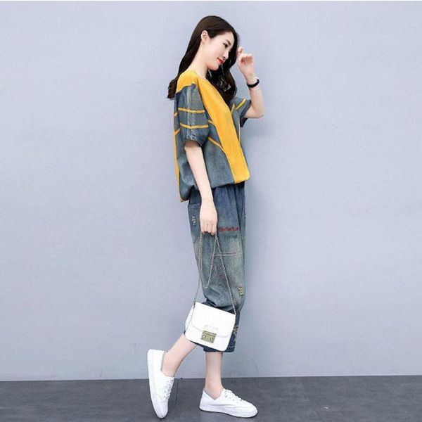 large size women's denim set summer 2021 western style fashion casual two-piece suit female thin stitching solid color w52 two piece pa, White
large size women's denim set summer 2021 western style fashion casual two-piece suit female thin stitching solid color w52 two piece pa, White