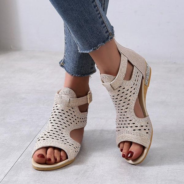 sandals large size buckle women summer all match open-toed rhinestone fashion, Black
sandals large size buckle women summer all match open-toed rhinestone fashion, Black