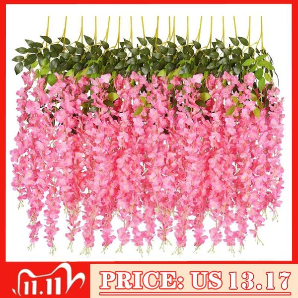 decorative flowers & wreaths 12pcs/set 3.6 feet artificial silk wisteria vine hanging flower for wedding garden floral diy living room offic
decorative flowers & wreaths 12pcs/set 3.6 feet artificial silk wisteria vine hanging flower for wedding garden floral diy living room offic