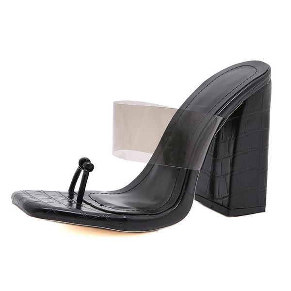 sandals pvc jelly flip flop slippers square heels women transparent strap high heel sandals toe pumps 41 4mxl, Black
sandals pvc jelly flip flop slippers square heels women transparent strap high heel sandals toe pumps 41 4mxl, Black