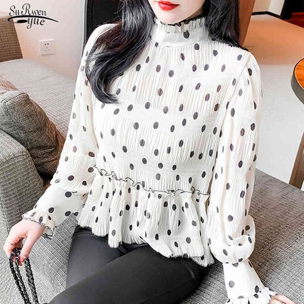 fashion polka dot chiffon shirt for women casual vintage clothing plus size long sleeve blouse blusas 13519 210508, White
fashion polka dot chiffon shirt for women casual vintage clothing plus size long sleeve blouse blusas 13519 210508, White