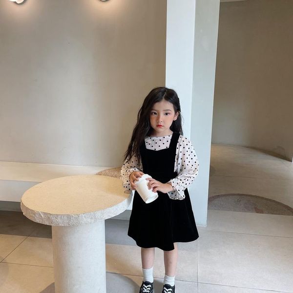 clothing sets 2021 baby girls long sleeve polka dot shirt with vest black dresses two pieces suit children fashion lady dress, White
clothing sets 2021 baby girls long sleeve polka dot shirt with vest black dresses two pieces suit children fashion lady dress, White