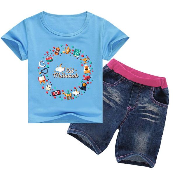 2-16y muslim clothes boys short sleeve tracksuit kids cartoon radaman t-shirt denim shorts 2pcs sets girls eid mibarak clothing, White
2-16y muslim clothes boys short sleeve tracksuit kids cartoon radaman t-shirt denim shorts 2pcs sets girls eid mibarak clothing, White