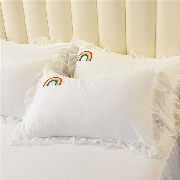pillow case a pair washed cotton chiffon ruffles cushion cover rainbow towel embroidery dakimakura one direction 
pillow case a pair washed cotton chiffon ruffles cushion cover rainbow towel embroidery dakimakura one direction
