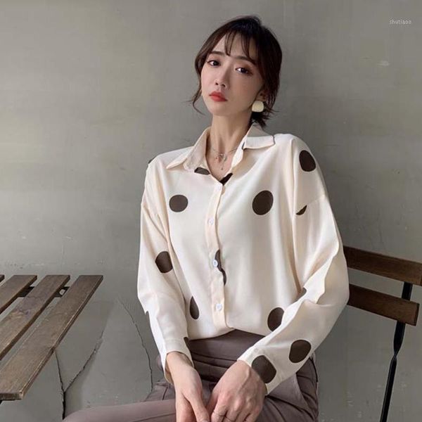 women autumn long sleeve polka dots print single-breasted loose shirt blouse ladies button shirts women's blouses &, White
women autumn long sleeve polka dots print single-breasted loose shirt blouse ladies button shirts women's blouses &, White