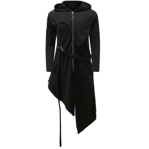 Fashion Trench Coat 2021 Autumn Medium Length Windbreaker Men' Irregular Zipper Hooded, Black
Fashion Trench Coat 2021 Autumn Medium Length Windbreaker Men' Irregular Zipper Hooded, Black