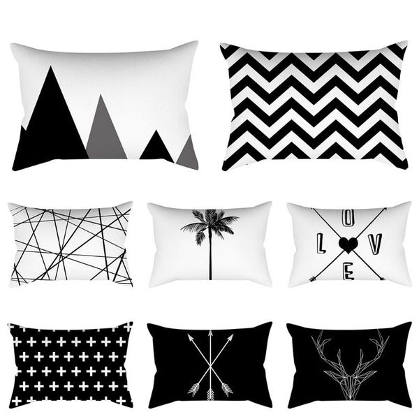 cushion/decorative pillow black white stripe simple style living room bedroom plush decor case stylish rectangle sofa waist cushion cover 30
cushion/decorative pillow black white stripe simple style living room bedroom plush decor case stylish rectangle sofa waist cushion cover 30