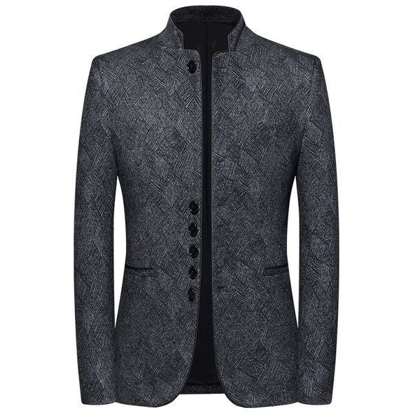 men's suits & blazers male jacket autumn turtleneck dark gray jacquard blazer thin formal work casual life feast everyday, White;black
men's suits & blazers male jacket autumn turtleneck dark gray jacquard blazer thin formal work casual life feast everyday, White;black