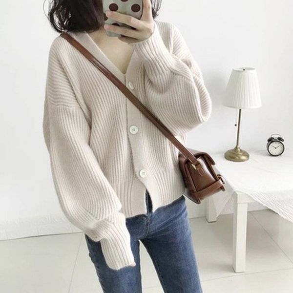women's knits & tees woman sweaters korean female cardigan knitted long sleeve cardigans for women spring autumn clothes ropa muje, White
women's knits & tees woman sweaters korean female cardigan knitted long sleeve cardigans for women spring autumn clothes ropa muje, White
