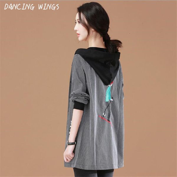 women's jackets cartoon embroidery cardigan jacket long sleeve striped oversized fashion hooded coat casual z074, Black;brown
women's jackets cartoon embroidery cardigan jacket long sleeve striped oversized fashion hooded coat casual z074, Black;brown
