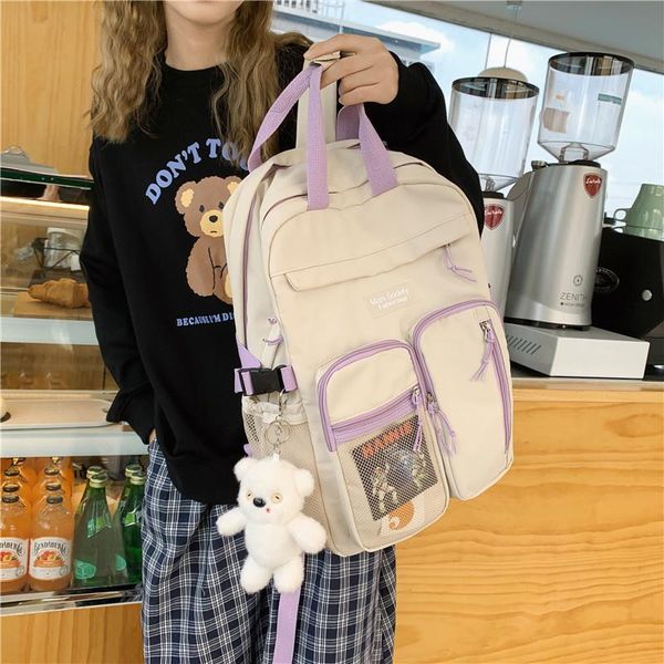 backpack large capacity double-deck waterproof nylon women multi-pocket ring buckle girl's schoolbag harajuku travel rucksack
backpack large capacity double-deck waterproof nylon women multi-pocket ring buckle girl's schoolbag harajuku travel rucksack