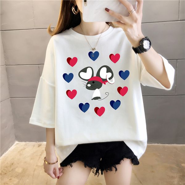 qrwr new 2021 summer t shirt korean fashion o ne casual cartoon print womens loose cute t shirts with short sleeves, Black;pink
qrwr new 2021 summer t shirt korean fashion o ne casual cartoon print womens loose cute t shirts with short sleeves, Black;pink