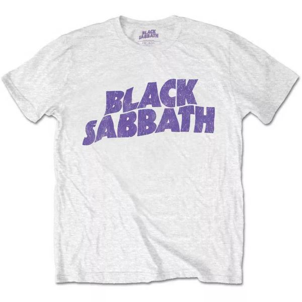white black sabbath wavy logo official t-shirt men unisex