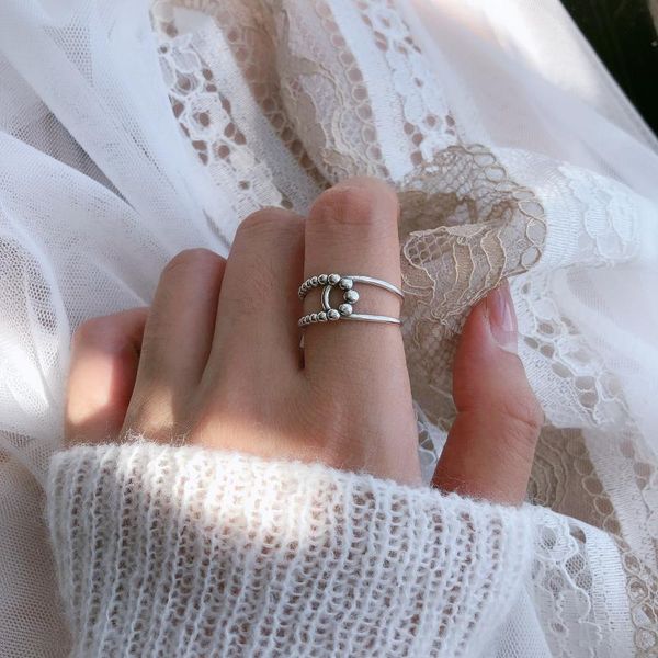 sterling silver round bead cross ring female personality retro joint fashion brand wild open single cluster rings, Golden;silver
sterling silver round bead cross ring female personality retro joint fashion brand wild open single cluster rings, Golden;silver