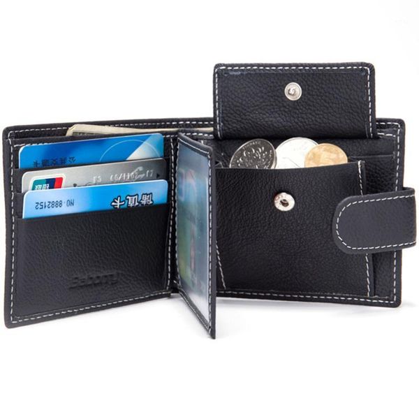 wallets genuine leather men's wallet male purse simple hasp bifold short casual coins pouch money clip po cards holder1, Red;black 
wallets genuine leather men's wallet male purse simple hasp bifold short casual coins pouch money clip po cards holder1, Red;black