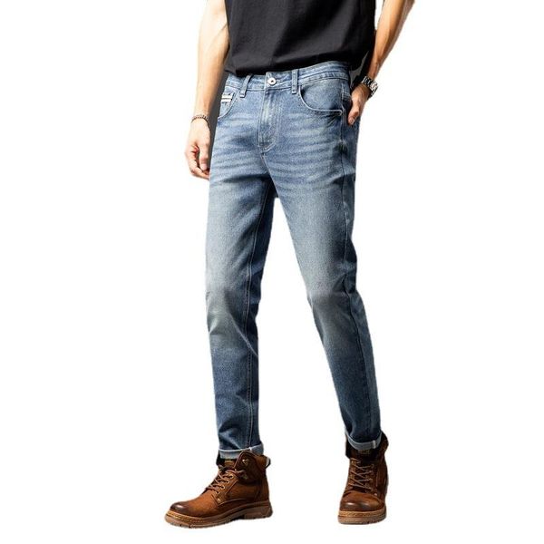 men's jeans 2021 spring autumn retro elastic casual fashion straight stretch business denim slim feet trousers men pants, Blue
men's jeans 2021 spring autumn retro elastic casual fashion straight stretch business denim slim feet trousers men pants, Blue