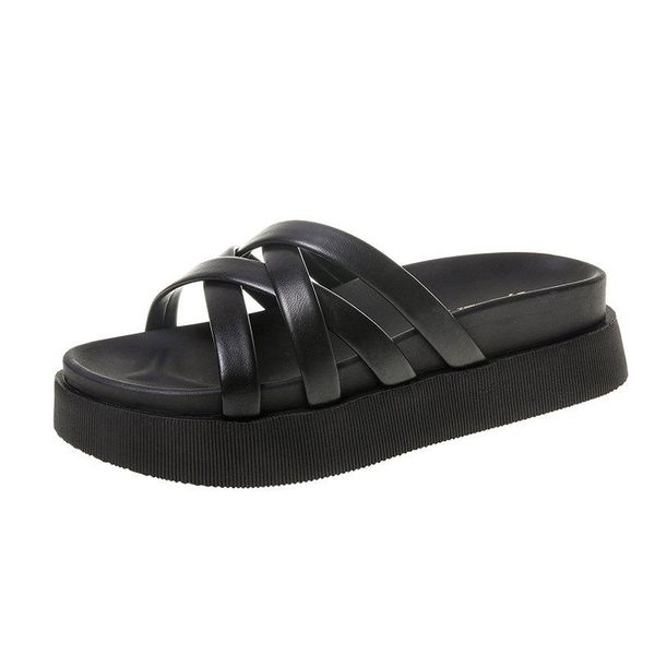 slippers simple women's casual fashion cross vamp thick-soled versatile open-toed elegant solid color 2021, Black
slippers simple women's casual fashion cross vamp thick-soled versatile open-toed elegant solid color 2021, Black