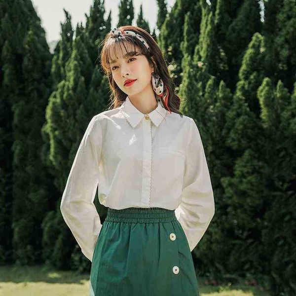 women's blouses & shirts blouses spring arrivals solid color long sleeve cotton contrast lapel shirt retro art zm8x, White
women's blouses & shirts blouses spring arrivals solid color long sleeve cotton contrast lapel shirt retro art zm8x, White