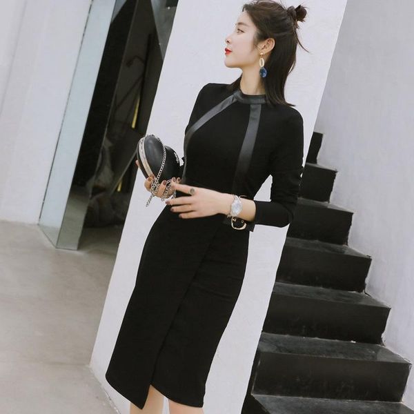 casual dresses autumn dress women's temperament stand collar stitching contrast color slim tight 1157, Black;gray
casual dresses autumn dress women's temperament stand collar stitching contrast color slim tight 1157, Black;gray