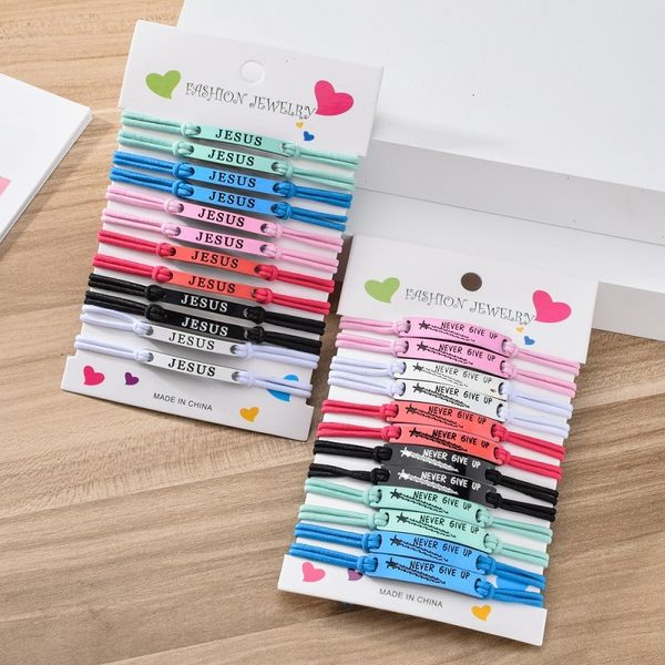 souvenirs woven bracelet colorful elastic rope letter jesus christian jewelry friend set
souvenirs woven bracelet colorful elastic rope letter jesus christian jewelry friend set