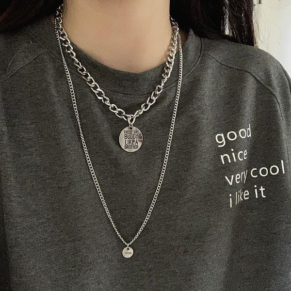 letter geometric disc double layered sweater necklace female long fashion style street shooting accessories pendant necklaces, Silver
letter geometric disc double layered sweater necklace female long fashion style street shooting accessories pendant necklaces, Silver