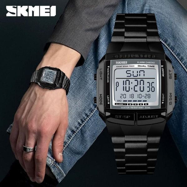 wristwatches men's watch brand skmei watches waterproof stainless steel digital mens wristwatch chronograph countdown sport bracelet fo, Slivery;brown
wristwatches men's watch brand skmei watches waterproof stainless steel digital mens wristwatch chronograph countdown sport bracelet fo, Slivery;brown