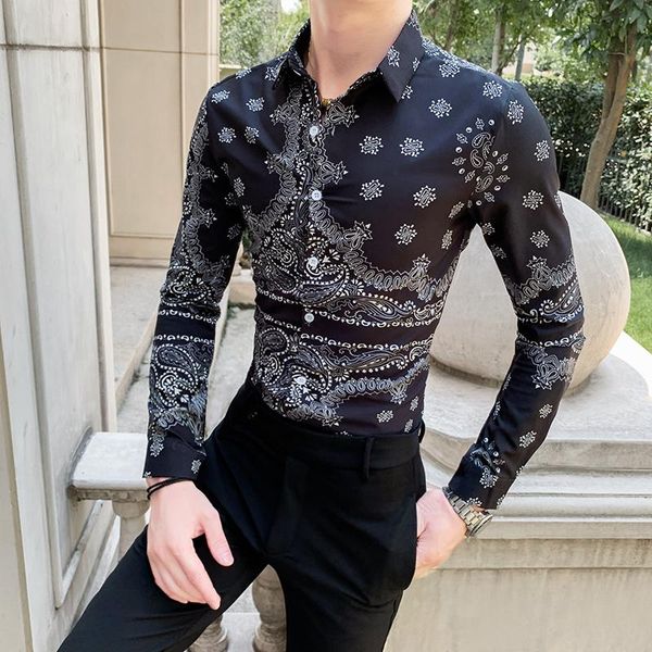 men's casual shirts fashion 2021 floral shirt men spring all match social black long sleeve slim fit blouse streetwear 3xl, White;black
men's casual shirts fashion 2021 floral shirt men spring all match social black long sleeve slim fit blouse streetwear 3xl, White;black