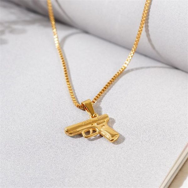 pendant necklaces 2021 necklace for women men hiphop punk style gold color stainless steel choker couple pistol shape jewelry gift, Silver
pendant necklaces 2021 necklace for women men hiphop punk style gold color stainless steel choker couple pistol shape jewelry gift, Silver