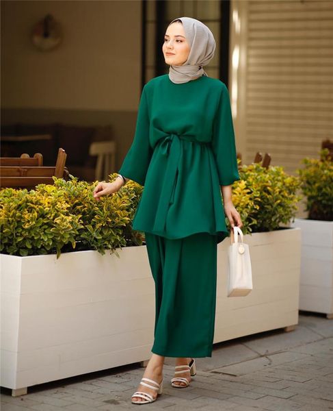 ethnic clothing muslim sets fashion wide-leg pants and dress middle east abaya dubai suit turkeu belt donsignet, Red
ethnic clothing muslim sets fashion wide-leg pants and dress middle east abaya dubai suit turkeu belt donsignet, Red