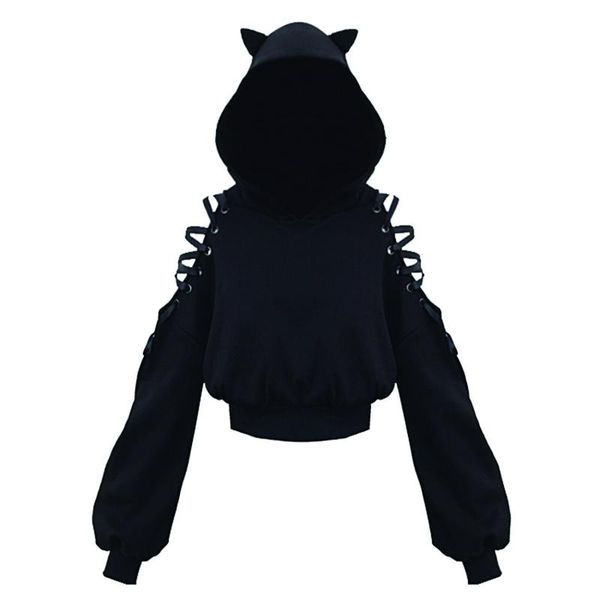 women's hoodies & sweatshirts kawaii gothic punk cat hoodie black sweatshirt harajuku lace up ear long sleeve hooded pullover
women's hoodies & sweatshirts kawaii gothic punk cat hoodie black sweatshirt harajuku lace up ear long sleeve hooded pullover