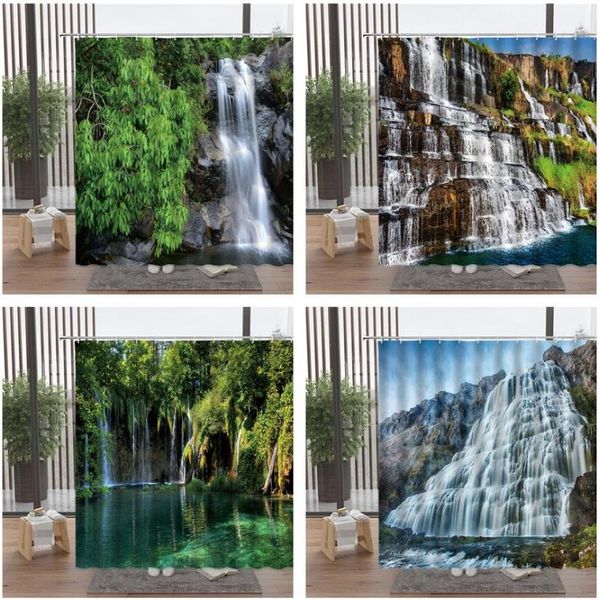 shower curtains nature waterfall scenery mountain forest bathroom accessories set waterproof with hook home decor
shower curtains nature waterfall scenery mountain forest bathroom accessories set waterproof with hook home decor