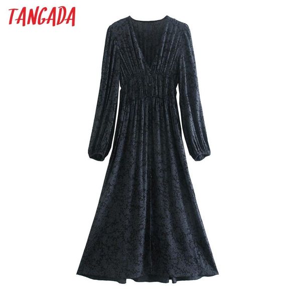 tangada women vintage flowers print party dress deep v neck long sleeve strethy waist buttons females midi dresses 5z28 casual, Black;gray
tangada women vintage flowers print party dress deep v neck long sleeve strethy waist buttons females midi dresses 5z28 casual, Black;gray