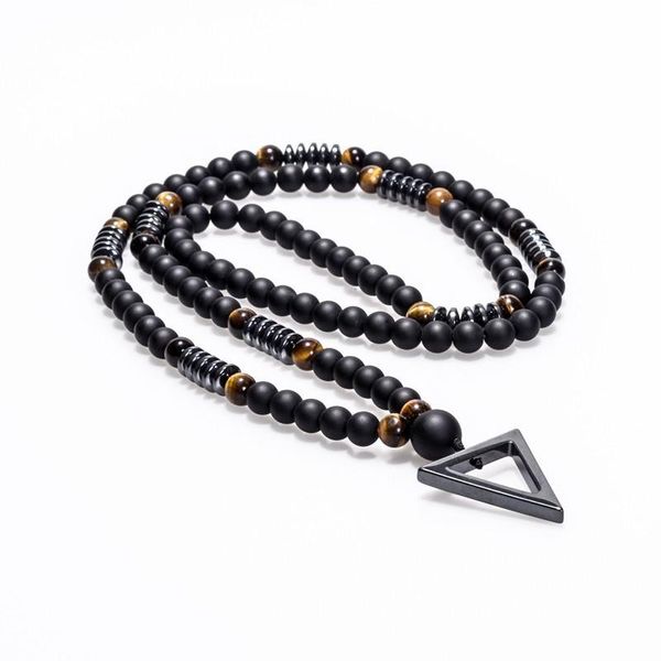 pendant necklaces 2021 design long necklac 8mm tiger stone bead black men's hematite triangle pendants necklace fashion geometry jewelr, Silver
pendant necklaces 2021 design long necklac 8mm tiger stone bead black men's hematite triangle pendants necklace fashion geometry jewelr, Silver