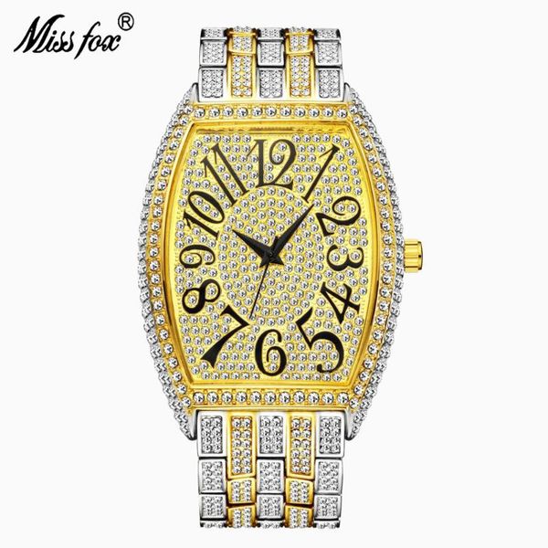 wristwatches missfox men watch luxury full rhinestones tonneau type dial big roman numeral quartz waterproof fashion v319, Slivery;brown
wristwatches missfox men watch luxury full rhinestones tonneau type dial big roman numeral quartz waterproof fashion v319, Slivery;brown