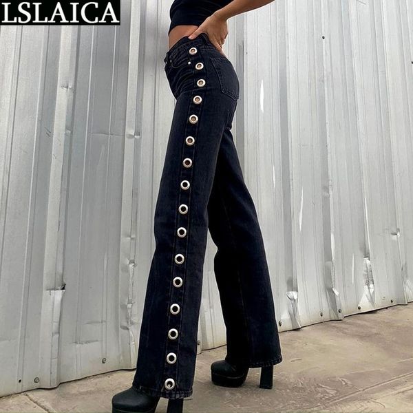 jeans casual solid color pocket women's fashion personality street metal buckle hollow high-waisted straight denim trousers 210520, Blue
jeans casual solid color pocket women's fashion personality street metal buckle hollow high-waisted straight denim trousers 210520, Blue