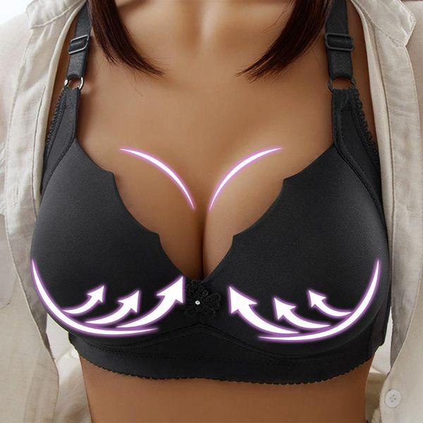 bras bra for big breast women size wire thin soft less bralette unpadded push up underwear plus, Red;black
bras bra for big breast women size wire thin soft less bralette unpadded push up underwear plus, Red;black